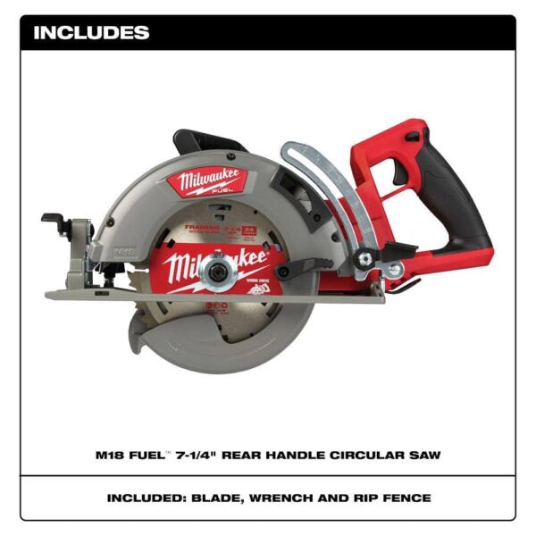 2830-20-48-59-1880 M18 FUEL 18V Lithium-Ion Cordless 7-1/4 in. Rear Handle Circular Saw with 8.0 Ah Starter Kit - Image 2