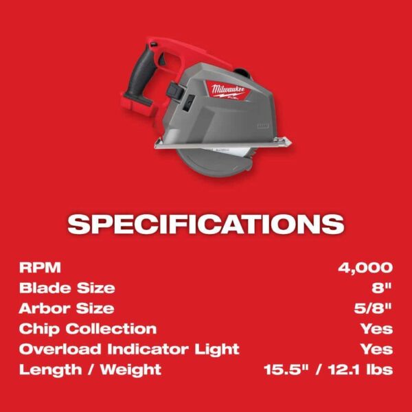 2982-20 M18 FUEL 18V 8 in. Lithium-Ion Brushless Cordless Metal Cutting Circular Saw (Tool-Only) - Image 9