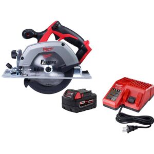48-59-1850-2630-20 M18 18-Volt Lithium-Ion Cordless 6-1/2 in. Circular Saw with M18 Starter Kit One 5.0Ah Battery and Charger