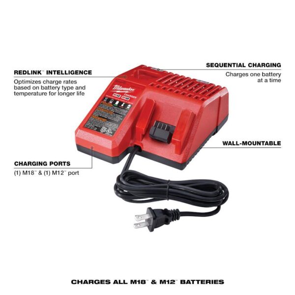 48-59-1850-2630-20 M18 18-Volt Lithium-Ion Cordless 6-1/2 in. Circular Saw with M18 Starter Kit One 5.0Ah Battery and Charger - Image 4