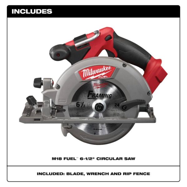 48-59-1850-2730-20 M18 FUEL 18-Volt Lithium-Ion Brushless Cordless 6-1/2 in. Circular Saw w/5.0Ah Battery Starter Kit - Image 11