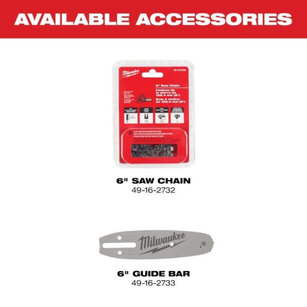 2527-21-48-11-2460 M12 FUEL 12V Lithium-Ion Brushless Battery 6 in. HATCHET Chainsaw Kit with 6.0 Ah and 4.0 Ah Battery, Charger - Image 14