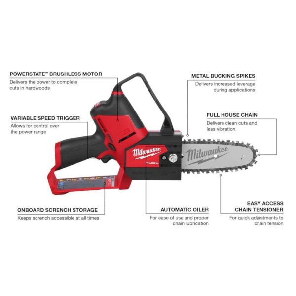 M18 FUEL 120 MPH 450 CFM 18-Volt Lithium-Ion Brushless Battery Handheld Blower with M12 FUEL 6 in. Pruning Saw (2-Tool) - Image 5