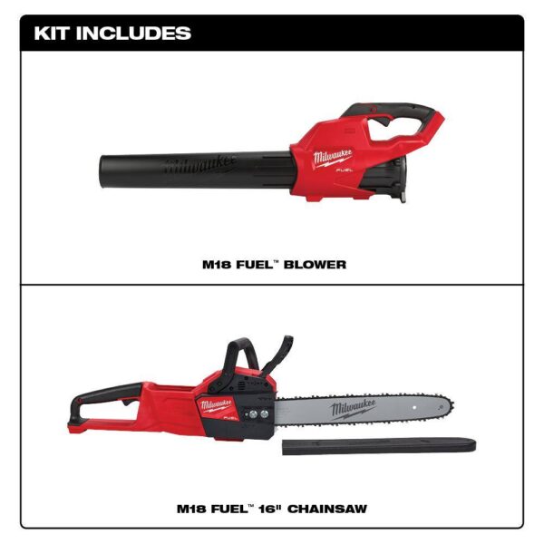 M18 FUEL 16 in. 18-Volt Lithium-Ion Brushless Cordless Chainsaw and Blower Combo Kit (2-Tool) - Image 2