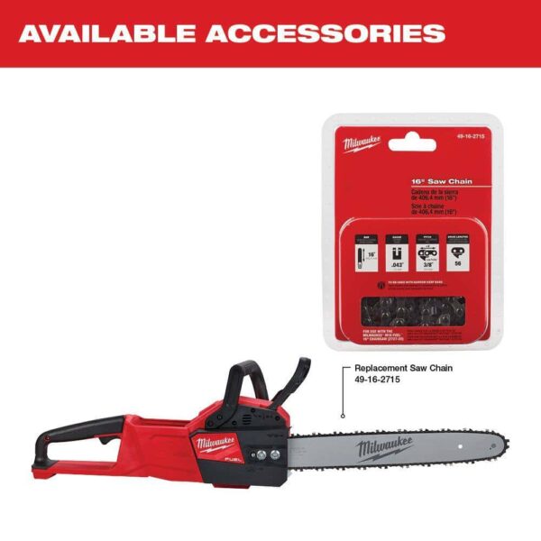2727-21HDP M18 FUEL 16 in. 18V Lithium-Ion Brushless Battery Chainsaw Kit with M18 GEN II FUEL Blower - Image 14
