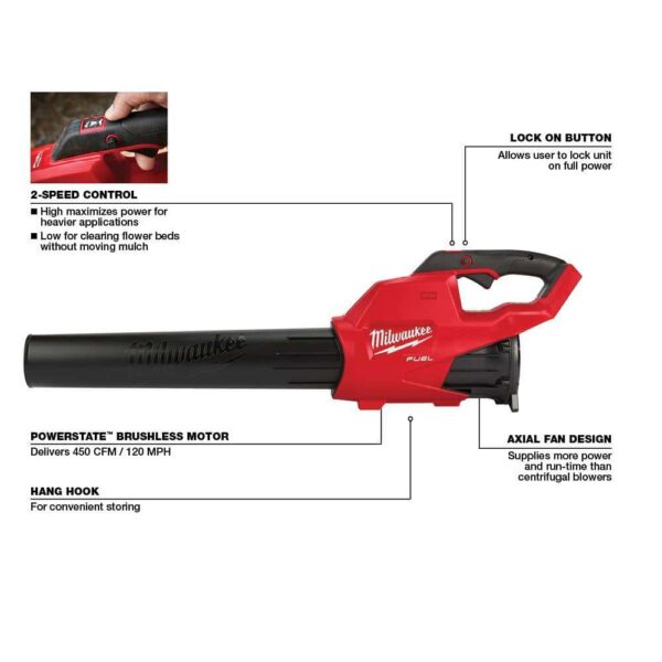 M18 FUEL 16 in. 18V Lithium-Ion Brushless Battery Chainsaw Kit with M18 FUEL Blower, Extra Chainsaw Chain - Image 3