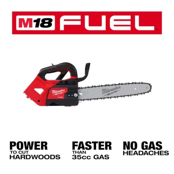 M18 FUEL 14 in. Top Handle 18V Lithium-Ion Brushless Cordless Chainsaw with 14 in. Top Handle Chainsaw Chain - Image 2