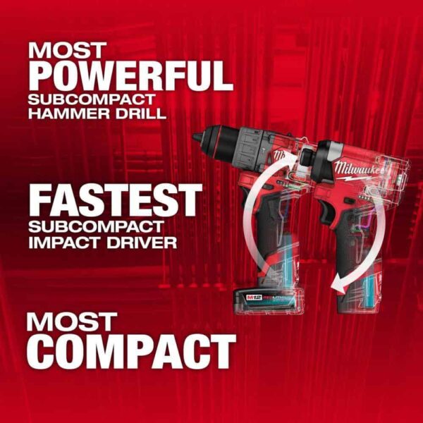 M12 FUEL 8 in. 12V Lithium-Ion Brushless Cordless Hedge Trimmer Kit w/M12 FUEL Hammer Drill and Impact Driver Combo Kit - Image 4