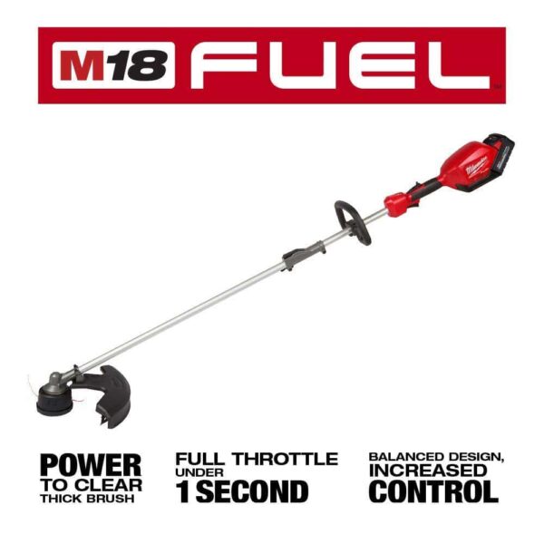 M18 FUEL 18 in. 18V Lithium-Ion Cordless Brushless Hedge Trimmer with String Trimmer, 8Ah Battery   Charger (2-Tool) - Image 5