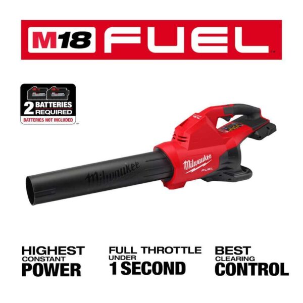 M18 FUEL Dual Battery 145 MPH 600 CFM 18V Lithium-Ion Brushless Cordless Handheld Blower with M18 FUEL Hedge Trimmer - Image 3