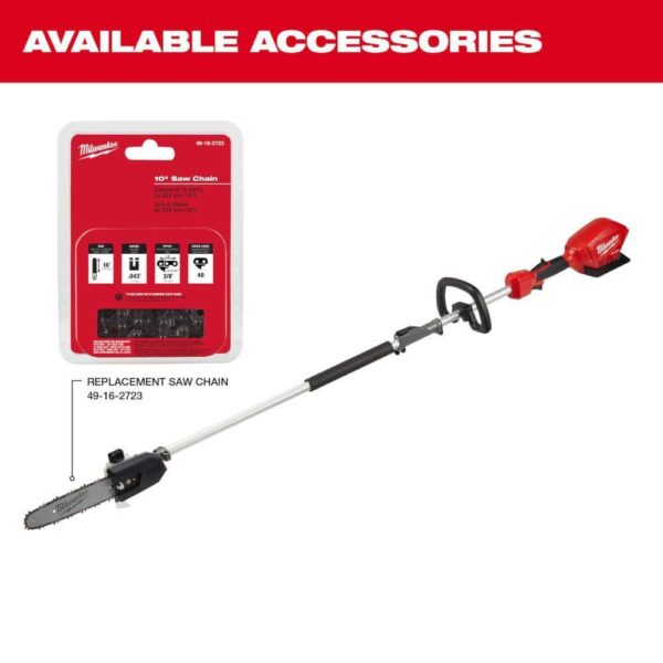M18 FUEL 10 in. 18V Lithium-Ion Brushless Electric Cordless Pole Saw w/M18 QUIK-LOK 16 in. String Trimmer Attachment - Image 13