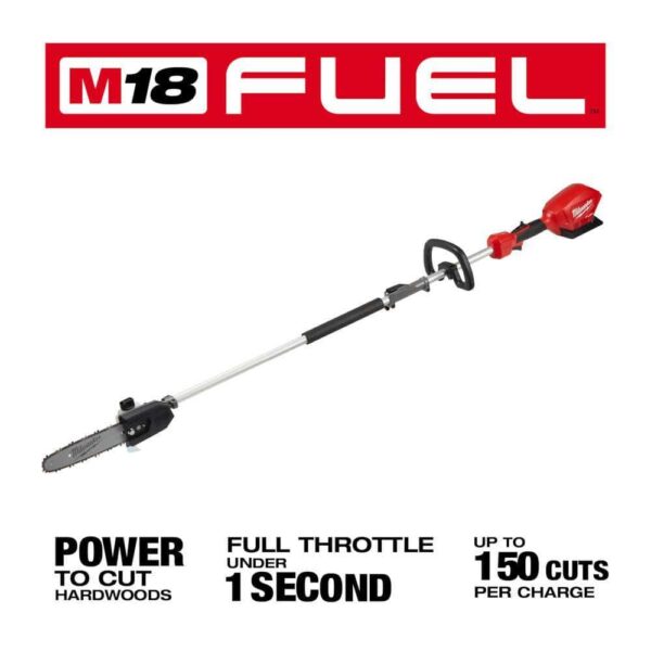 M18 FUEL 10 in. 18V Lithium-Ion Brushless Electric Cordless Pole Saw w/M18 QUIK-LOK 16 in. String Trimmer Attachment - Image 3