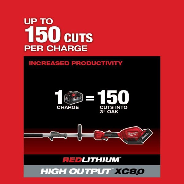M18 FUEL 10 in. 18V Lithium-Ion Brushless Electric Cordless Pole Saw Kit with Attachment Capability and 8.0 Ah Battery - Image 7