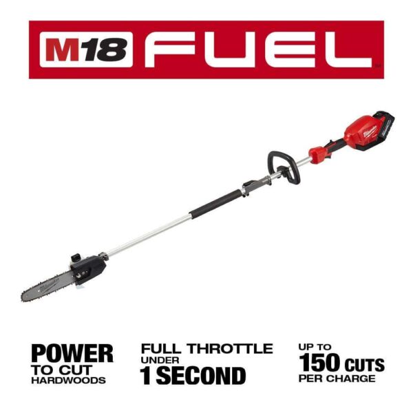 M18 FUEL 10 in. 18V Lithium-Ion Brushless Electric Cordless Pole Saw Kit with Attachment Capability and 8.0 Ah Battery - Image 2