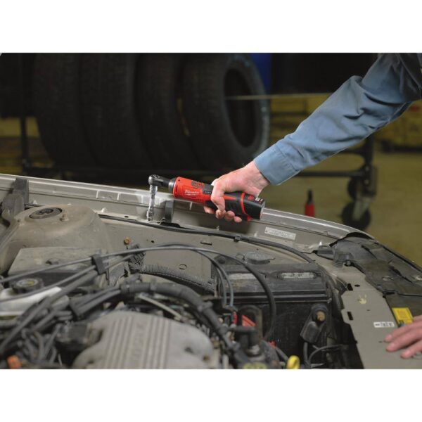 2457-21-2456-20 M12 12V Lithium-Ion Cordless 3/8 in. and 1/4 in. Ratchet Kit (2-Tool) with Battery, Charger and Bag - Image 4