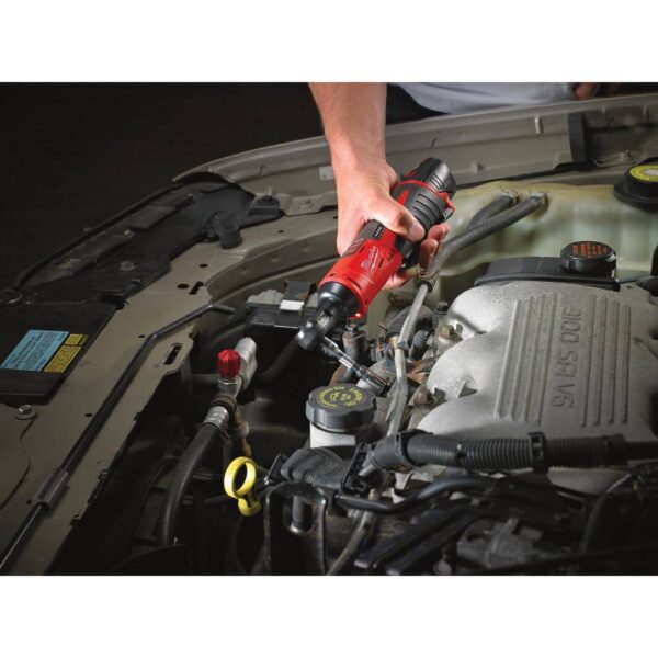 2457-21-2456-20 M12 12V Lithium-Ion Cordless 3/8 in. and 1/4 in. Ratchet Kit (2-Tool) with Battery, Charger and Bag - Image 6