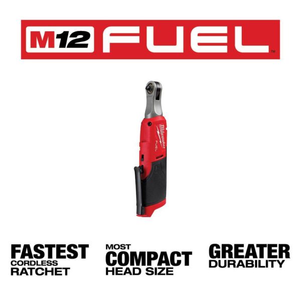 2567-20-2566-20 M12 FUEL 12V Lithium-Ion Brushless Cordless High Speed 3/8 in. Ratchet with Brushless High Speed 1/4 in. Ratchet - Image 4