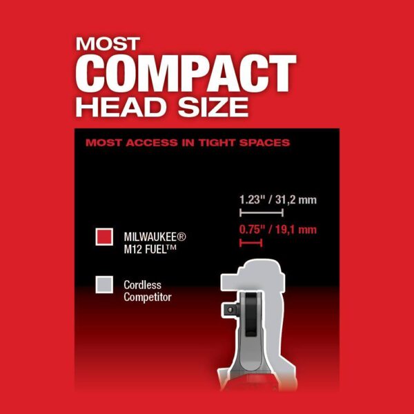 2567-22-49-66-7024 M12 FUEL 12V Cordless High Speed 3/8 in. Ratchet Kit w/Impact Duty 3/8 in. SAE Deep Impact Rated Socket Set(8-Piece) - Image 6