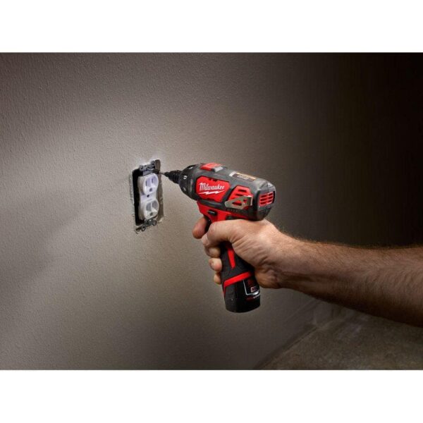 2401-22 M12 12V Lithium-Ion Cordless 1/4 in. Hex Screwdriver Kit with Two 1.5Ah Batteries, Charger and Tool Bag - Image 3