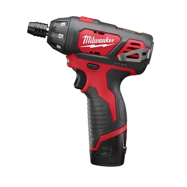 2401-22 M12 12V Lithium-Ion Cordless 1/4 in. Hex Screwdriver Kit with Two 1.5Ah Batteries, Charger and Tool Bag - Image 9