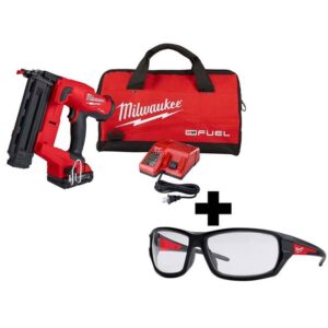2746-21CT-48-73-2020 M18 FUEL 18-Volt 18-Gauge Lithium-Ion Brushless Cordless Gen II Brad Nailer Kit and Clear Performance Safety Glasses