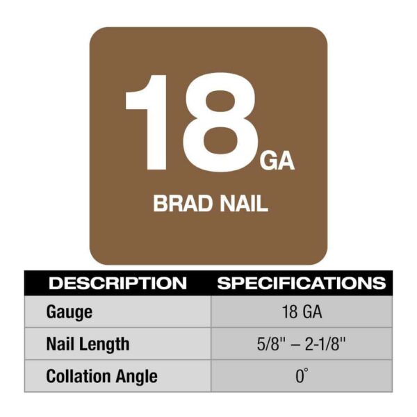 2746-21CT M18 FUEL GEN II 18-Volt 18-Gauge Lithium-Ion Brushless Cordless Brad Nailer Kit with One 2.0 Ah Battery, Charger and Bag - Image 2