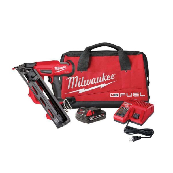 2839-21CT M18 FUEL 18-Volt Lithium-Ion Brushless Cordless Gen II 15-Gauge Angled Finish Nailer Kit with 2.0Ah Battery and Charger