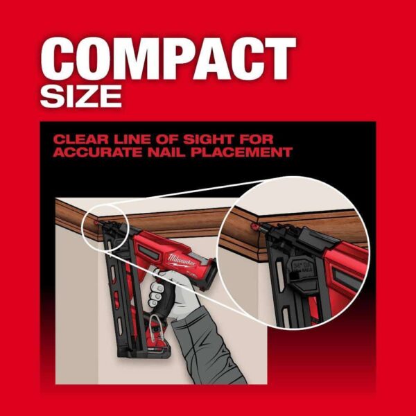 2839-21CT M18 FUEL 18-Volt Lithium-Ion Brushless Cordless Gen II 15-Gauge Angled Finish Nailer Kit with 2.0Ah Battery and Charger - Image 7