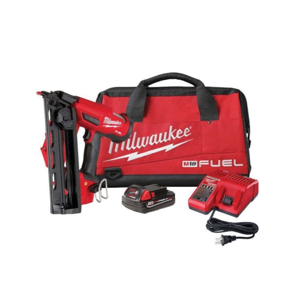 2841-21CT M18 FUEL 18-Volt Lithium-Ion Brushless Cordless Gen II 16-Gauge Angled Finish Nailer Kit with 2.0Ah Battery and Charger