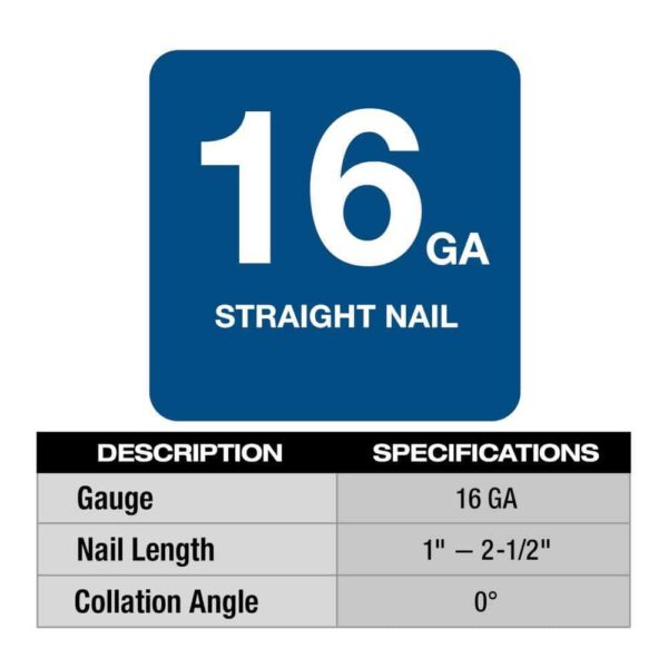 3020-20 M18 FUEL 18-Volt Lithium-Ion Brushless Cordless Gen ll 16-Gauge Straight Finish Nailer (Tool Only) - Image 15
