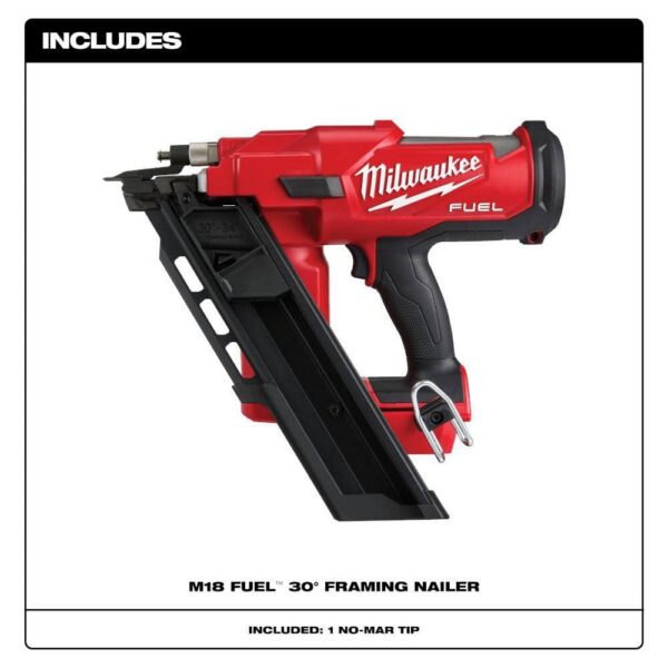 2745-20-48-73-2010 M18 FUEL 3-1/2 in. 18-Volt 30-Degree Brushless Cordless Framing Nailer with Clear Anti Scratch Safety Glasses - Image 3