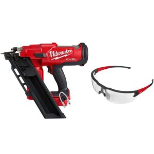 2745-20-48-73-2010 M18 FUEL 3-1/2 in. 18-Volt 30-Degree Brushless Cordless Framing Nailer with Clear Anti Scratch Safety Glasses