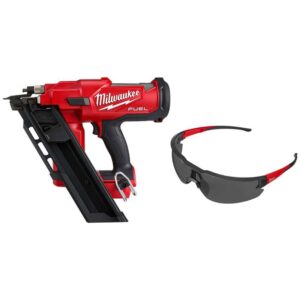2745-20-48-73-2015 M18 FUEL 3-1/2 in. 18-Volt 30-Degree Brushless Cordless Framing Nailer (Tool-Only) w/Tinted Anti Scratch Safety Glasses