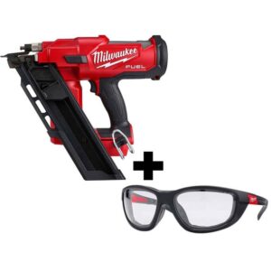 2745-20-48-73-2040 M18 FUEL 3-1/2 in. 18-Volt 30-Degree Lithium-Ion Brushless Framing Nailer and Performance Safety Glasses with Gasket
