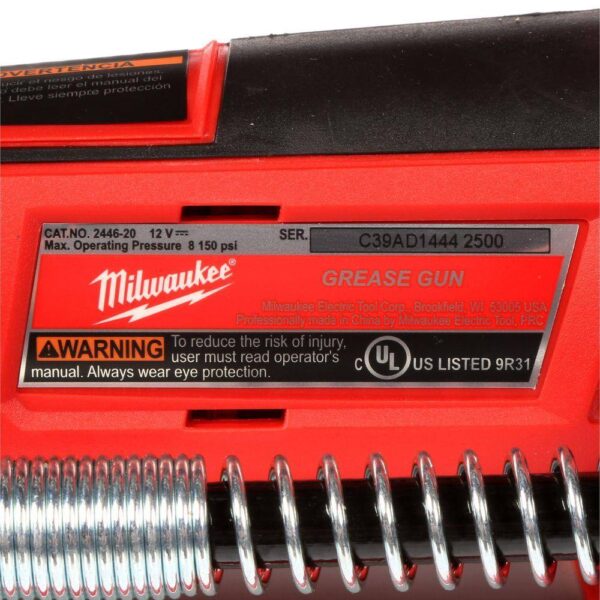 2446-20 M12 12V Lithium-Ion Cordless Grease Gun (Tool-Only) - Image 7