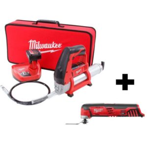 2446-21XC-2426-20 M12 12V Lithium-Ion Cordless Grease Gun Kit with M12 Multi-Tool