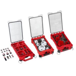 Hole Dozer Bi-Metal General Purpose Hole Saws, BIG HAWG Carbide Hole Saw and Driver Bit Set w/PACKOUT Cases (119-Piece)