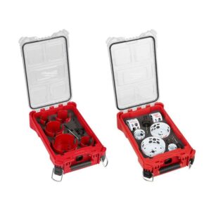 49-56-9295-49-22-5606 BIG HAWG Carbide Hole Saw and Bi-Metal General Purpose Hole Saw Set with PACKOUT Cases (19-Piece)