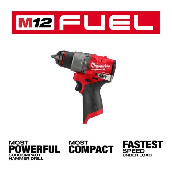 2551-22-2526-20-3404-20 M12 FUEL SURGE 12V Lithium-Ion Brushless Cordless 1/4 in. Impact Driver Compact Kit Multi-Tool   1/2 in. Hammer Drill - Image 7