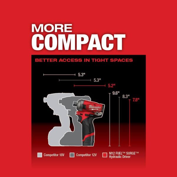 2551-22-2567-20 M12 FUEL 12V Lithium-Ion Cordless SURGE 1/4 in. Hex Impact Driver and M12 FUEL High Speed 3/8 in. Ratchet Combo Kit - Image 5
