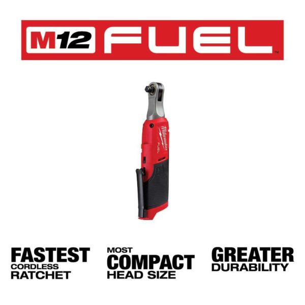 2551-22-2567-20 M12 FUEL 12V Lithium-Ion Cordless SURGE 1/4 in. Hex Impact Driver and M12 FUEL High Speed 3/8 in. Ratchet Combo Kit - Image 8