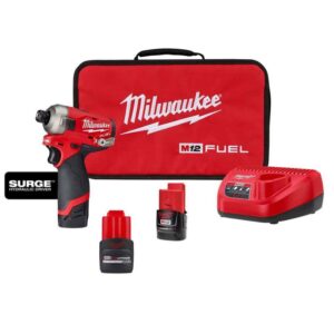 2551-22-48-11-2425 M12 FUEL SURGE 12V Lithium-Ion Brushless Cordless 1/4 in. Hex Impact Driver Kit w/CP High Output 2.5 Ah Battery Pack