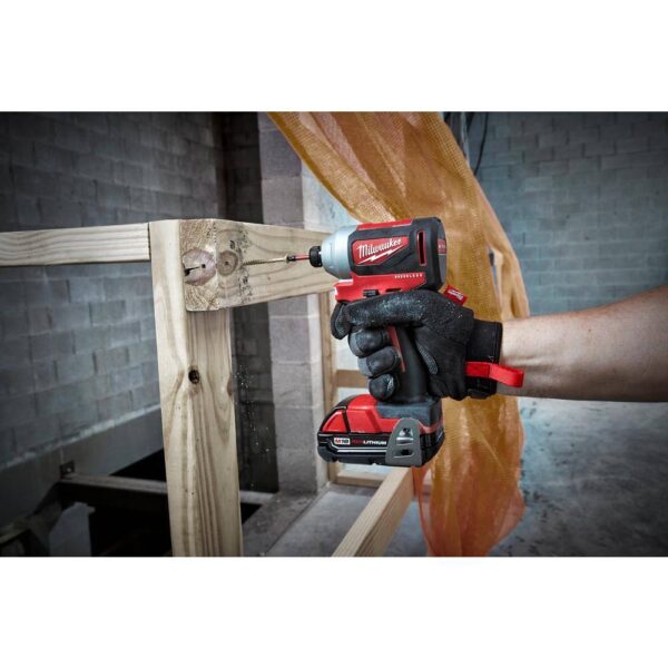 2850-22CT-48-11-1862 M18 18V Lithium-Ion Brushless Cordless 1/4 in. Impact Driver Kit with Two 2.0 Ah and Two 6.0Ah Batteries - Image 8