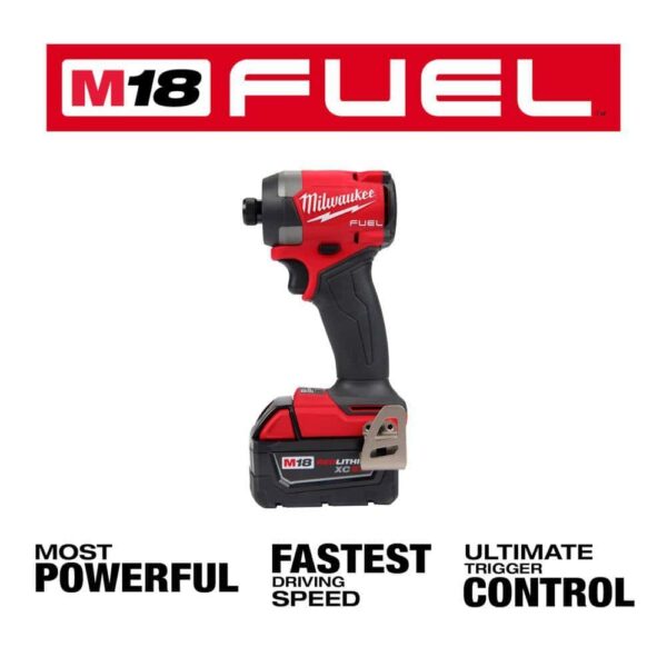 2953-22-48-11-1850 M18 Fuel 18-V Lithium-Ion Brushless Cordless 1/4 in. Hex Impact Driver Kit w/(3) 5.0 Ah Batteries, Charger   Hard Case - Image 5