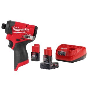 3453-20-48-59-2424 M12 FUEL 12V Lithium-Ion Brushless Cordless 1/4 in. Hex Impact Driver w/One 4.0 Ah and One 2.0 Ah Batteries and Charger