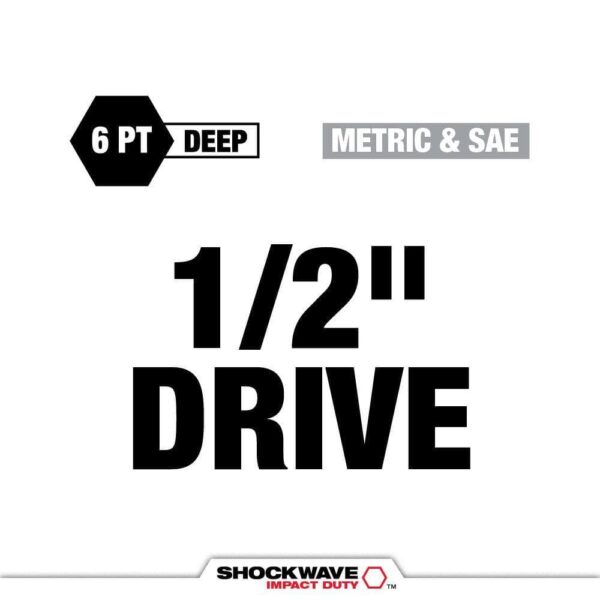 SHOCKWAVE Impact-Duty 1/2 in. Drive Metric   SAE Deep Well PACKOUT Impact Socket Set w/Screw Driver Bit Set (131-Piece) - Image 2