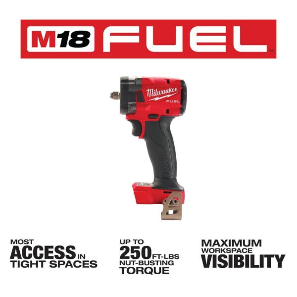 2854-20-2855-20 M18 FUEL Gen-2 18V Lithium-Ion Brushless Cordless 3/8 in.   1/2 in. Compact Impact Wrench with Friction Ring(2-Tool) - Image 2