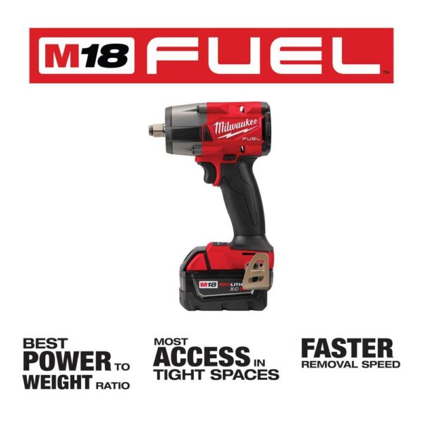 2962-20-48-11-1850 M18 FUEL Gen-2 18V Lithium-Ion Brushless Cordless Mid Torque 1/2 in. Impact Wrench with (1) 5.0 Ah Battery - Image 3