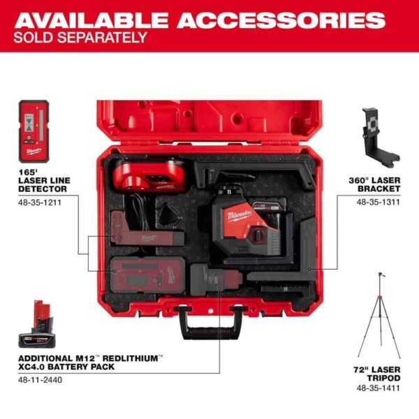 3631-20 M12 12-Volt Lithium-Ion Cordless Green 360-Degree Single Plane Laser Level (Tool Only) - Image 12