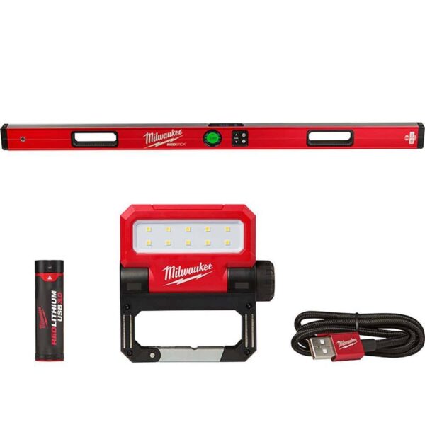 MLDIG48-2114-21 48 in. REDSTICK Digital Box Level with Pin-Point Measurement Technology and 550 Lumens LED Rechargeable Flood Light